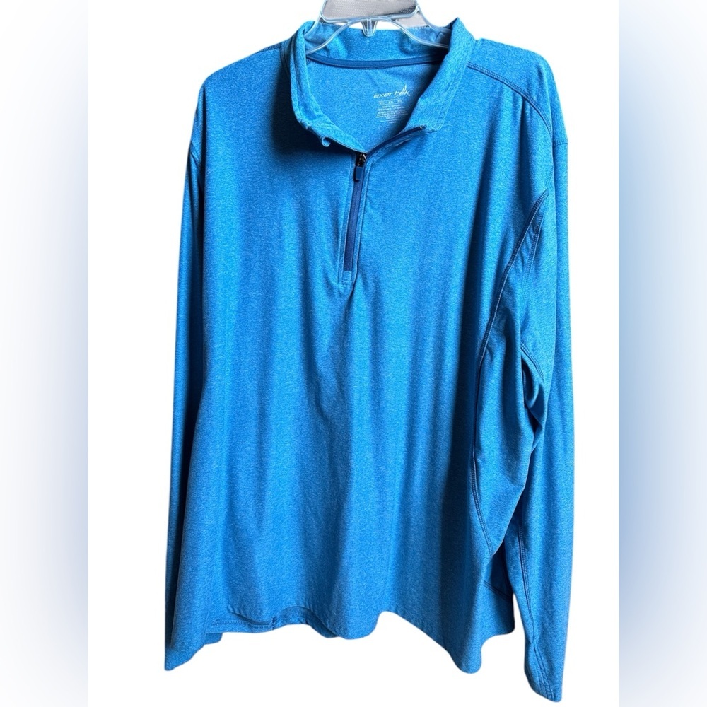 Men’s XXL Light Blue 1/4 Zip Athletic Long Sleeve Shirt